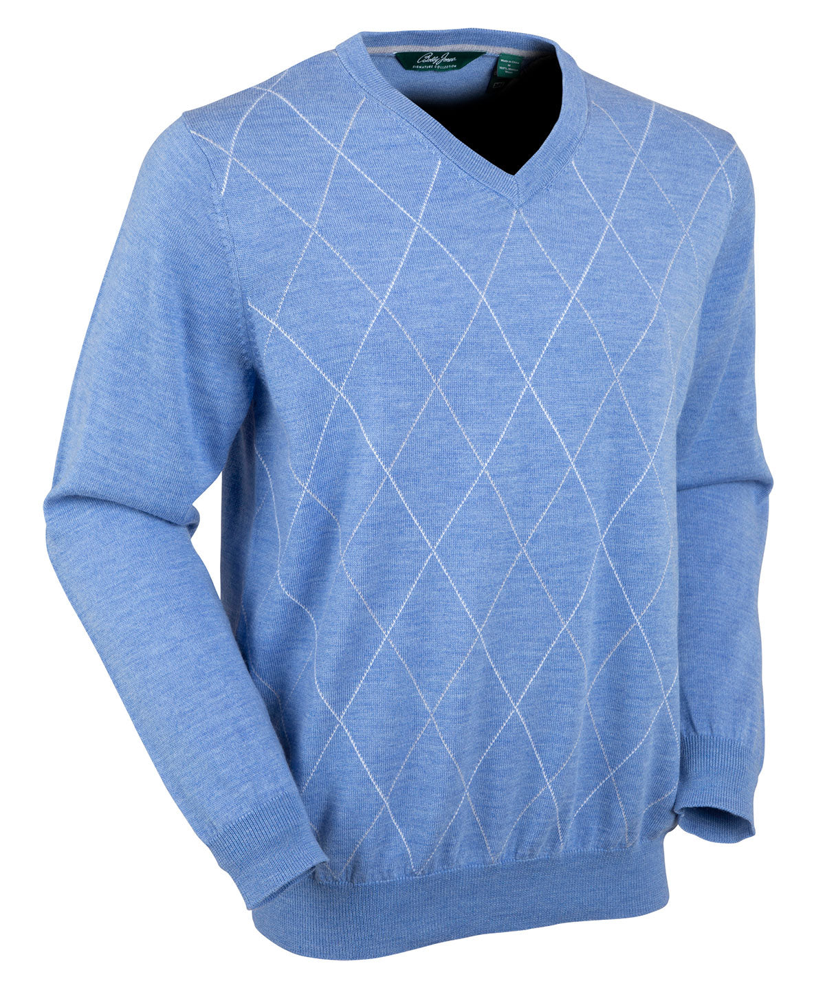 Signature Merino Argyle V-neck Sweater