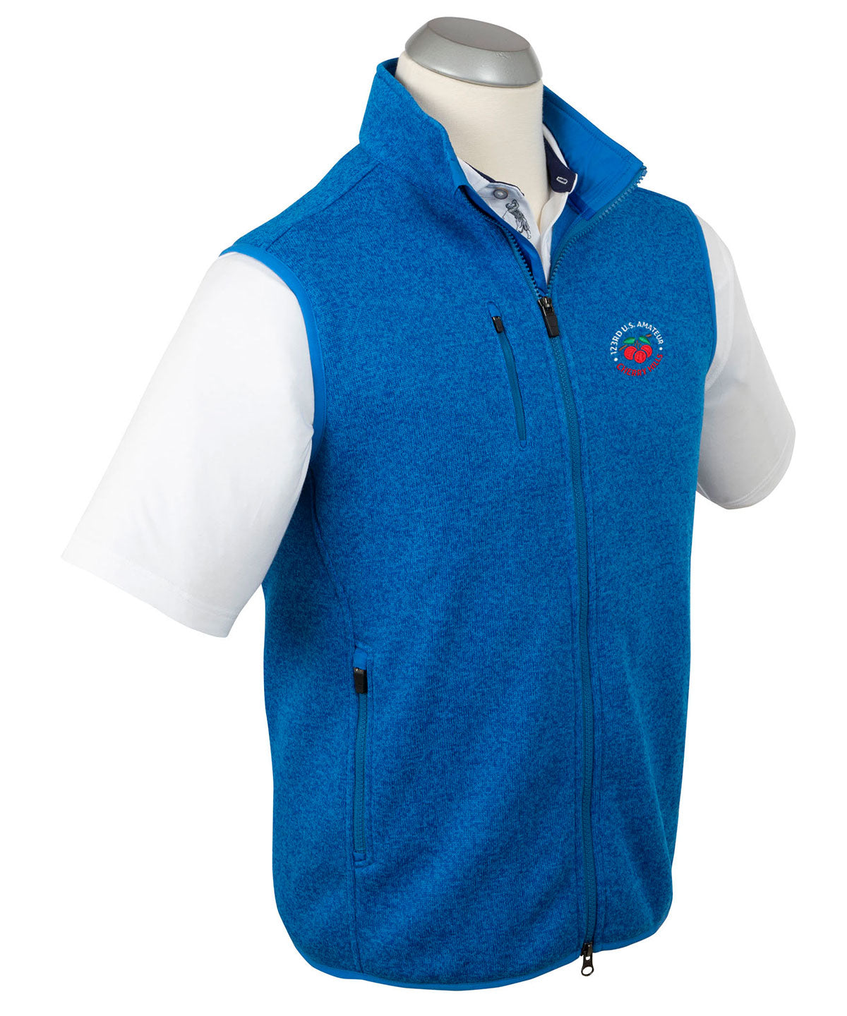 123rd U.S. Amateur Men&#39;s Bobby Jones Heathered Full Zip Fleece Vest