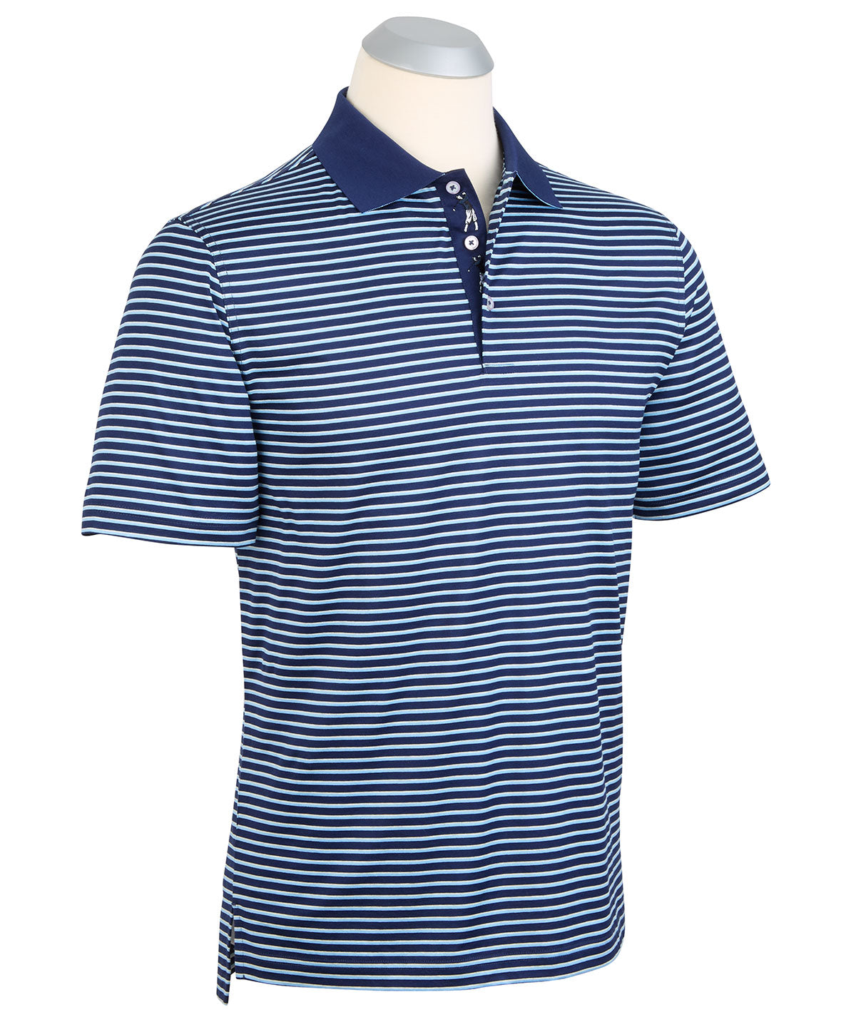 Signature 100% Mercerized Cotton Robson Stripe Polo Shirt