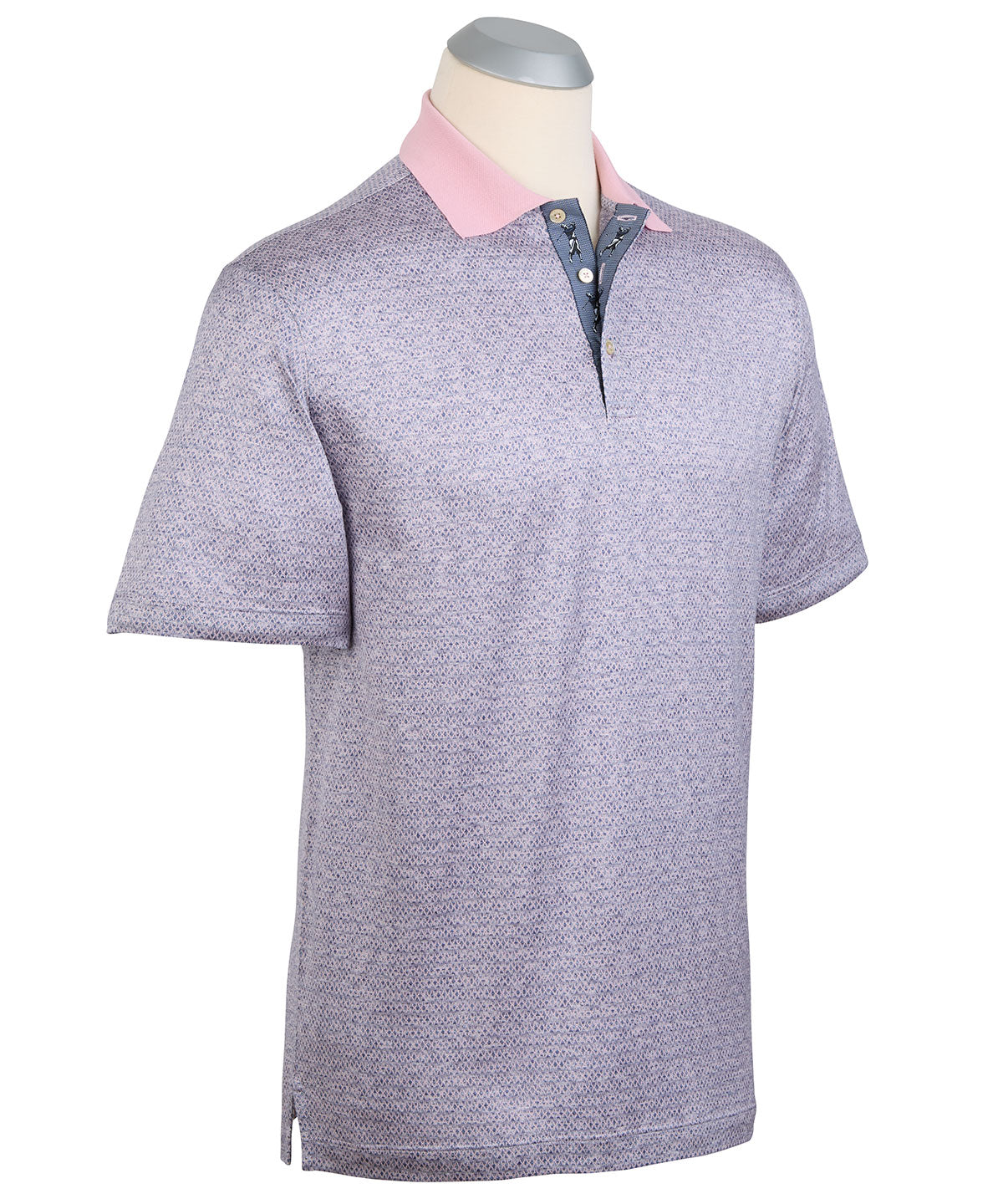 Heritage Italian Cotton-Silk Geo Print Polo Shirt
