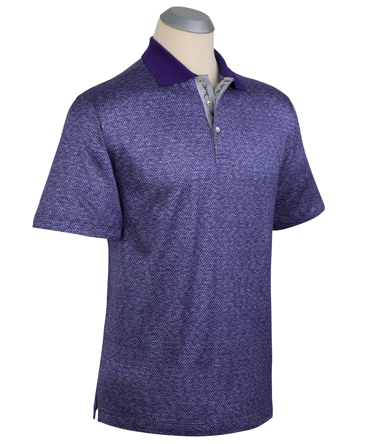 Heritage Italian Cotton-Silk Geo Print Polo Shirt
