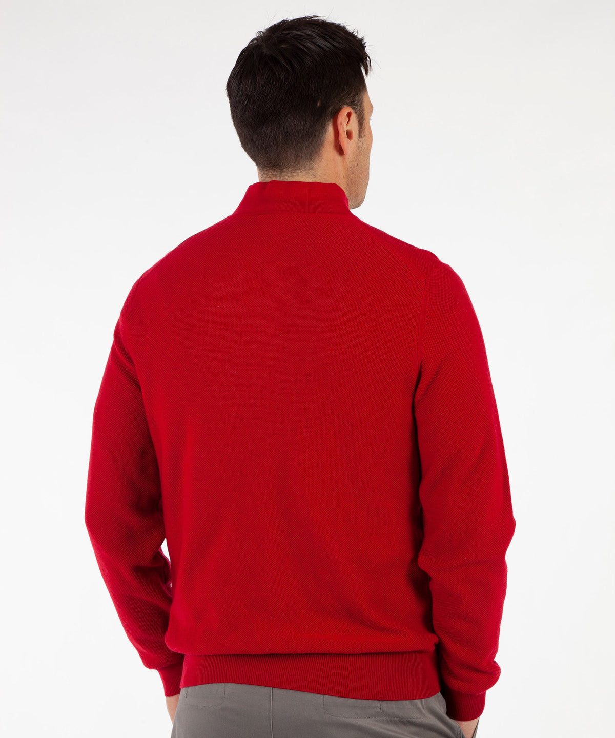Signature 100% Merino Wool Tuck-Stitch Quarter-Zip Lined Wind Sweater