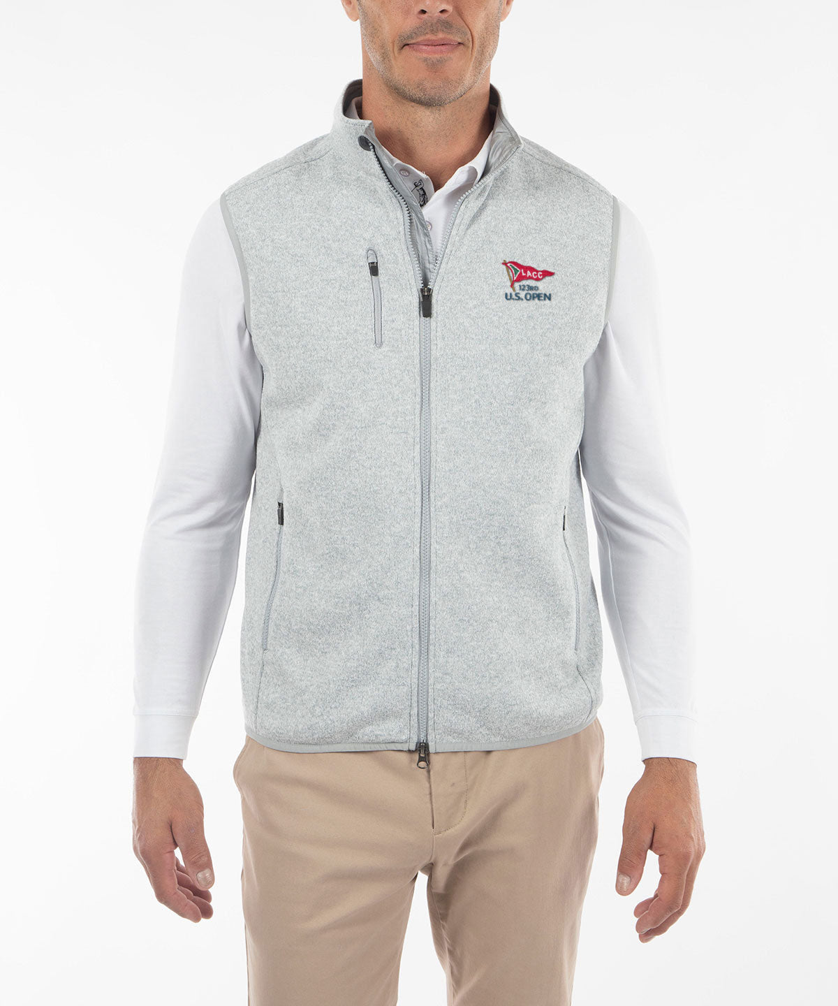 123rd U.S. Open Men&#39;s Bobby Jones Heathered Full Zip Fleece Vest