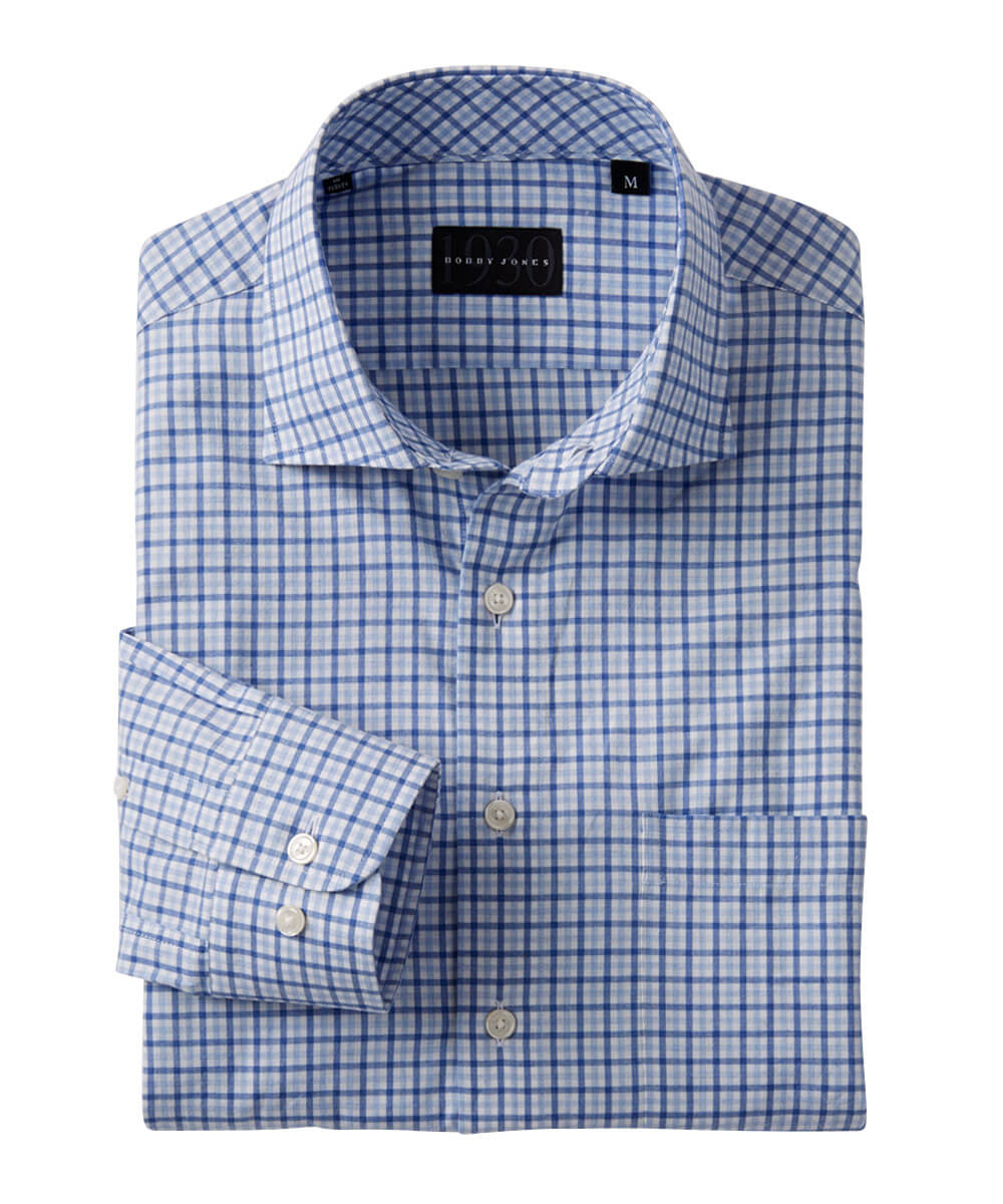 Tobin Grid 100% Cotton Long Sleeve Sport Shirt