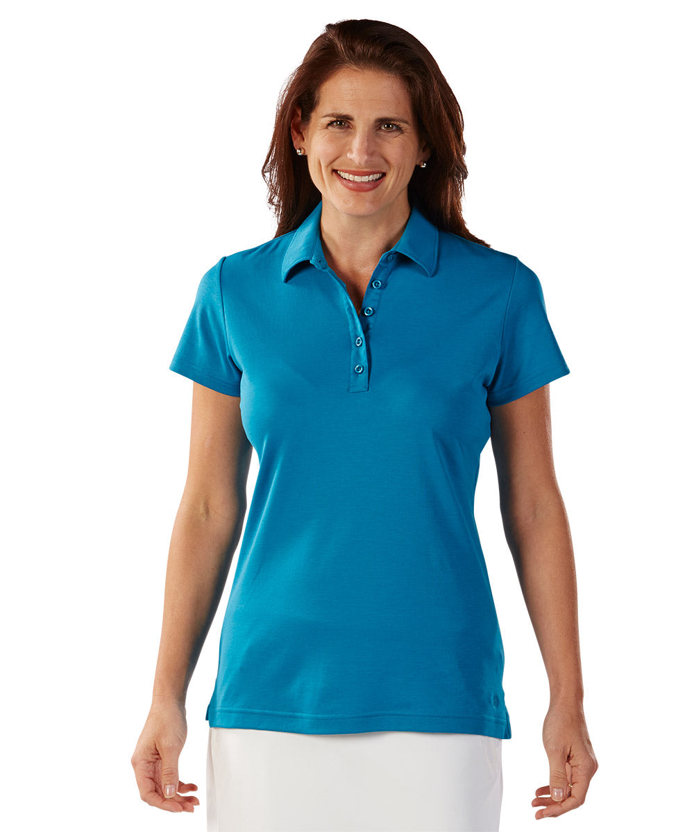 Women's Solid Supreme Cotton Short Sleeve Polo Shirt